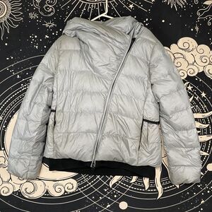 Nike Winter Down Puffer Full ZIp Coat Silver Womens Medium